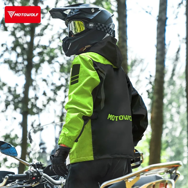 Cycling Commuter Rain Jacket - 모토울프 반사 오토바이 레인 재킷 방수