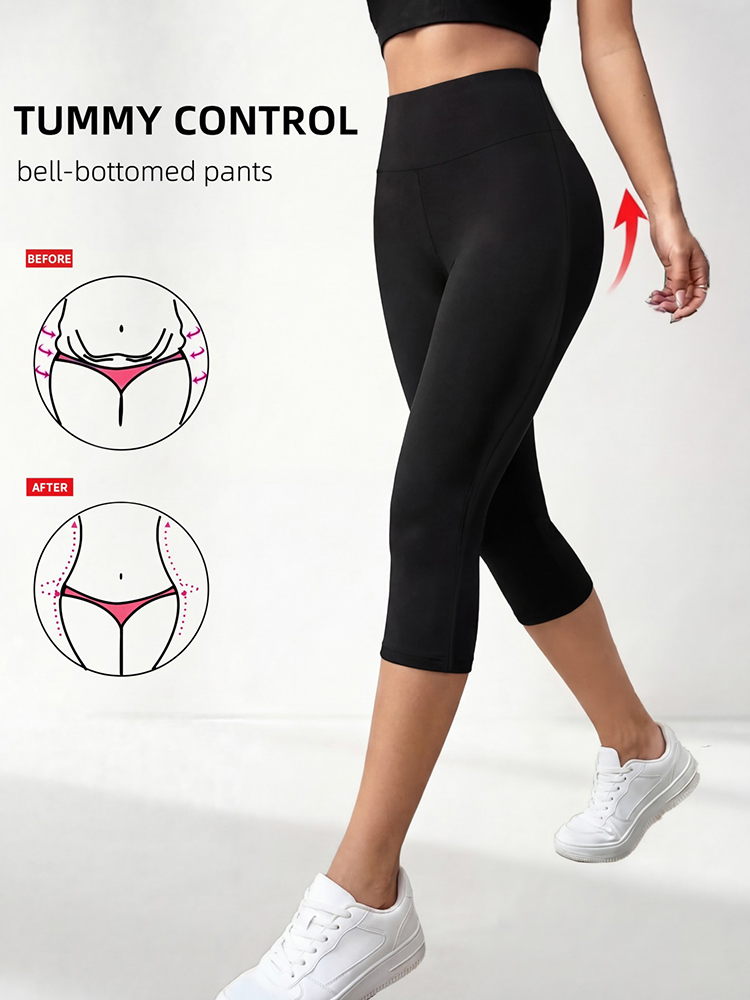 Cycling Commute Pants - 여성용 하이웨이스트 7부 스포츠 요가 팬츠,
