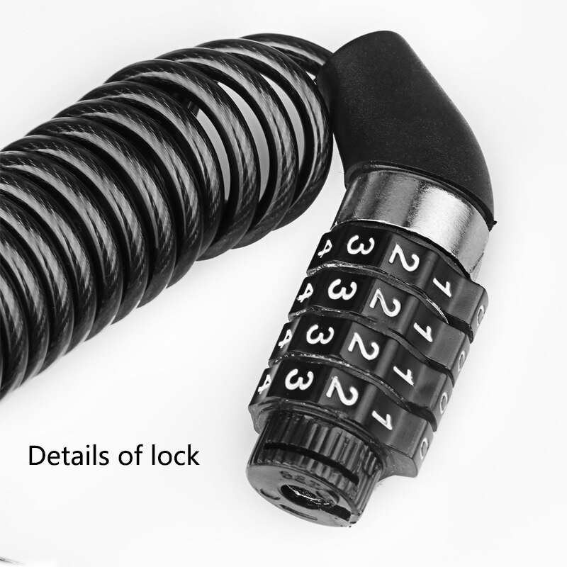 휴대용 4자리 비밀번호 조합 잠금장치, 자전거, 오토바 - Cable Lock Flexible 리뷰 및 가격
