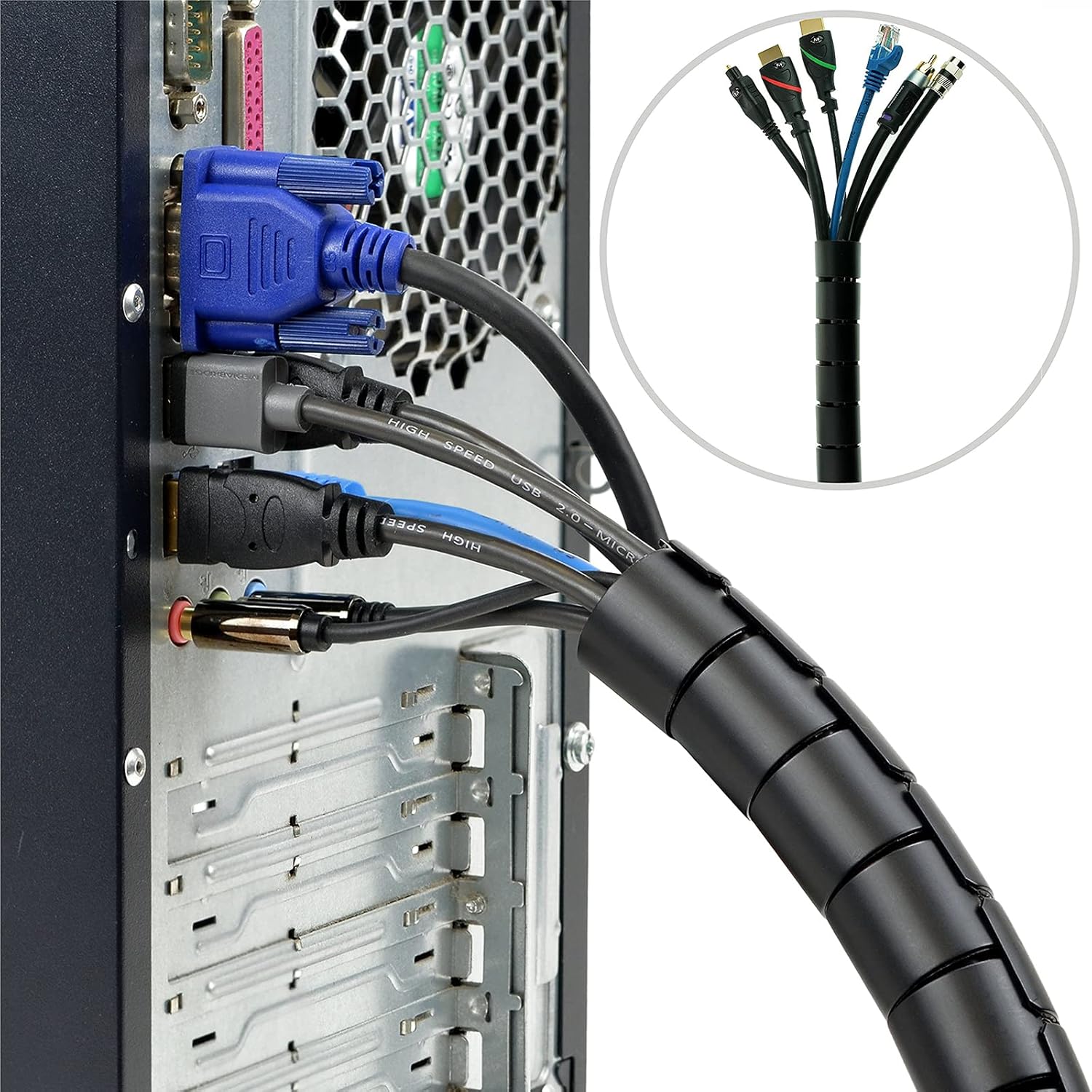 나선형 케이블 유연한 와이어 보호기 랩 코드 관리 와인 - Cable Lock Flexible 리뷰 및 가격