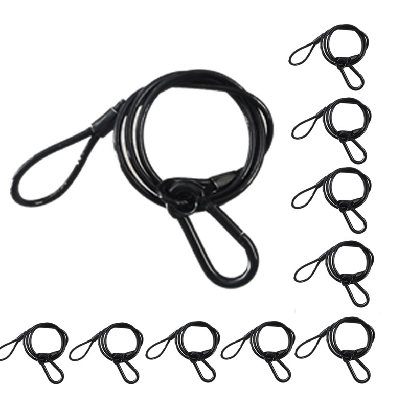 10 개/몫 블랙 3mm * 70cm 케이블 안전 강철 - Cable Lock Flexible 리뷰 및 가격